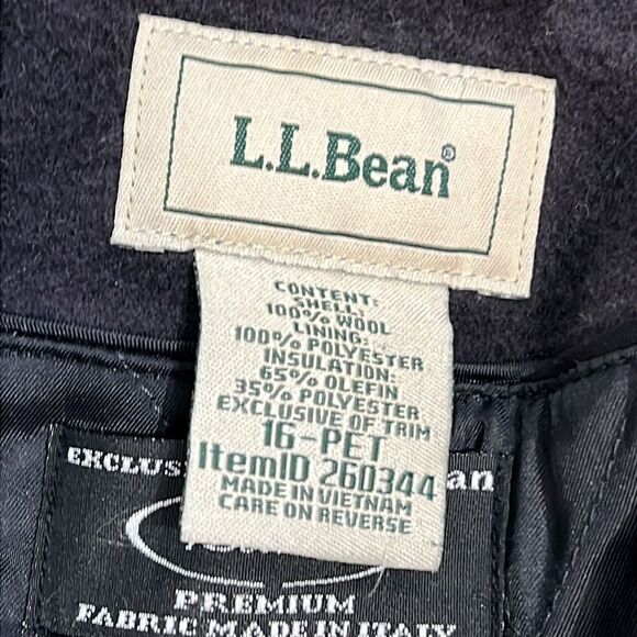 NWOT LL Bean Bellandi Italy Wool Double Breasted Peacoat Thinsulate Size 16p - Picture 11 of 16